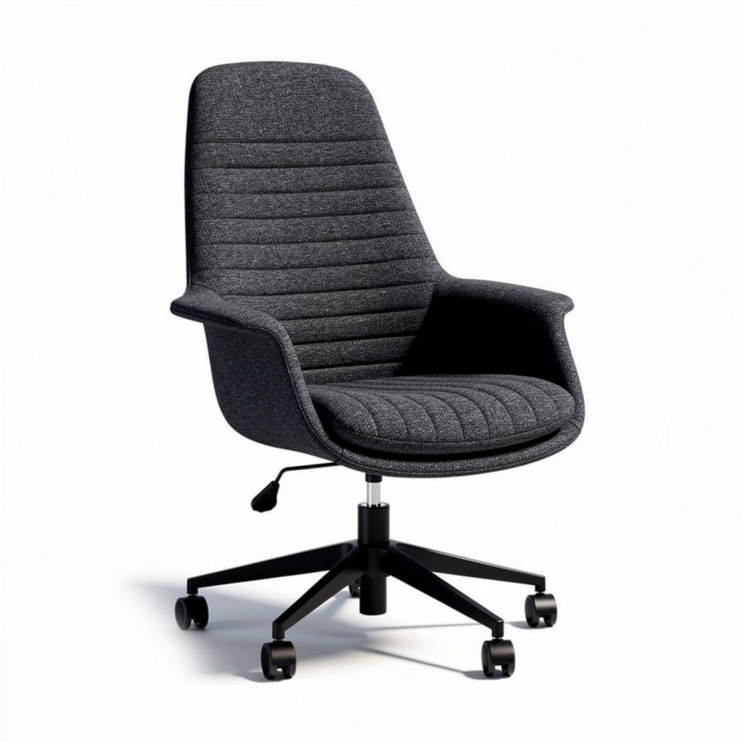 Bureaustoel met gestreepte bekleding van stof in de kleur zwart, 50 x 60 x 100cm