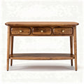 Houten console tafel met drie lades en open opbergplank 120 x 40 x 75cm