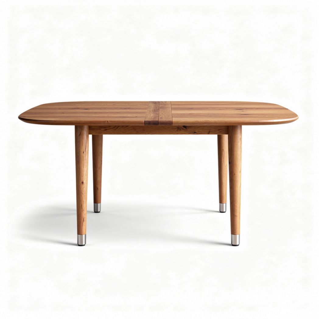 Eettafel van gerecycled hout 180 x 90 x 75cm met ronde hoeken