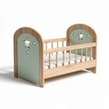 Houten kinderbed met sterrenvormige uitsparingen mintgroen 130 x 70 x 90cm