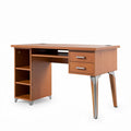 Bureau van hout met 2 lades en open schappen 150 x 60 x 75cm bruin