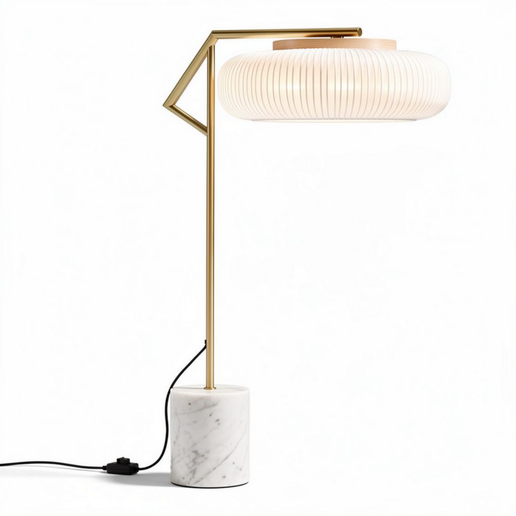 Tafellamp met marmeren voet en verstelbare gouden arm 30 x 15 x 45cm